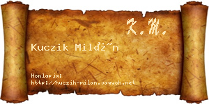 Kuczik Milán névjegykártya