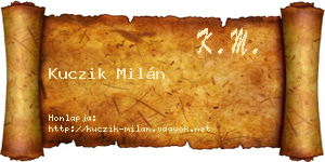 Kuczik Milán névjegykártya