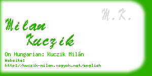 milan kuczik business card